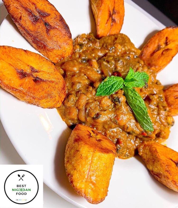 Nigerian Beans and Fried Plantain in Litres - The Best Nigerian Food in Kigali
