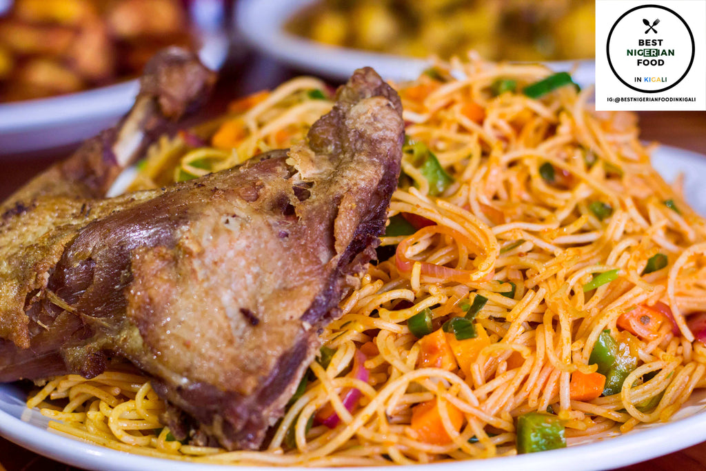 Spaghetti and Chicken - The Best Nigerian Food in Kigali