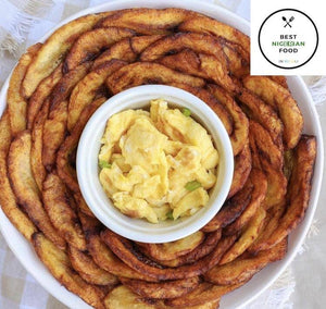 Fried plantain and Egg - The Best Nigerian Food in Kigali